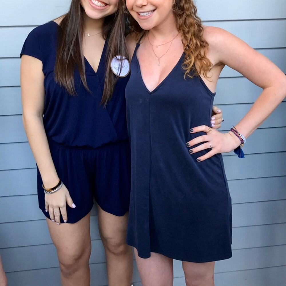 Urban Outfitters Navy V-Neck Mini Dress